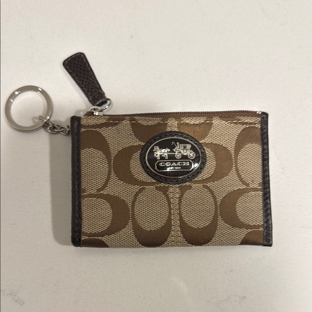 Coach Brown and Tan Signature Wallet
